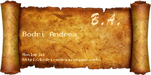 Bodri Andrea névjegykártya